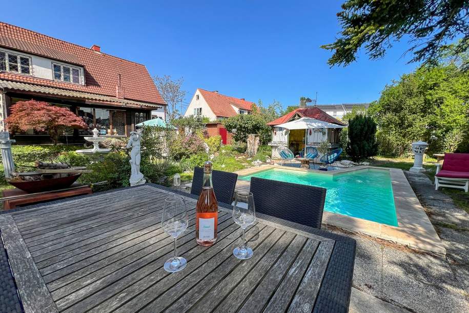 Den Sommer im Garten genießen - vielseitiges Doppelhaus mit herrlichen Pool auf 1.134m2 Grundstück, Haus-kauf, 549.000,€, 2700 Wiener Neustadt(Stadt)