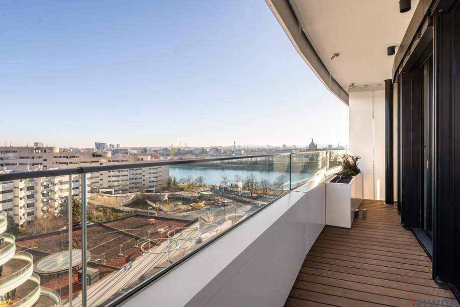 DANUBE FLATS II SEITLICHER BLICK RICHTUNG DONAU und INNERE STADT II ca. 13m² BALKON II 7. STOCK II ERSTBEZUG II GARAGENPLATZ II IDEAL ALS INVESTMENT, Wohnung-kauf, 699.000,€, 1220 Wien 22., Donaustadt