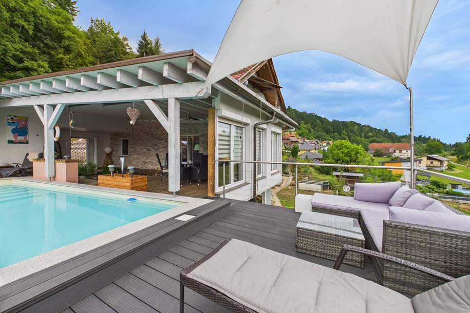 Großzügiges Wohnhaus mit Pool, Einliegerwohnung & Terrasse in Ruhelage - laufend modernisiert, Haus-kauf, 649.000,€, 9555 Feldkirchen