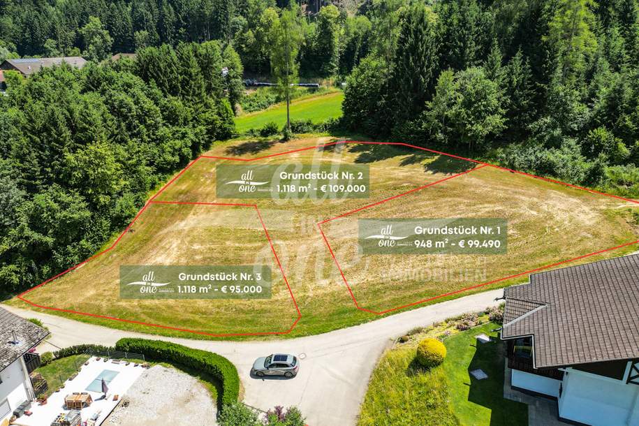 Baugrundstück in Moosburg - Ruhige Lage am Waldrand Nr 3, Grund und Boden-kauf, 95.000,€, 9062 Klagenfurt Land