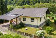 Gartenparadies in einzigartiger Naturlage: Gemütlicher Bungalow mit Wintergarten direkt an der Drau in Lavamünd
