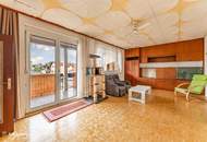 Sonnige Liegenschaft mit Traumgarten, Pool und Grillplatz - Schneebergblick vom Balkon
