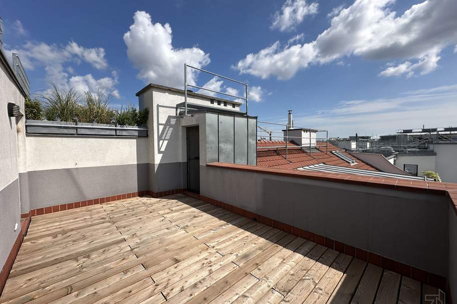 Loftartige Dachgeschoßwohnung mit großzügiger Dachterrasse | Bezugsbereit | PROVISIONSFREI, Wohnung-kauf, 464.500,€, 1120 Wien 12., Meidling