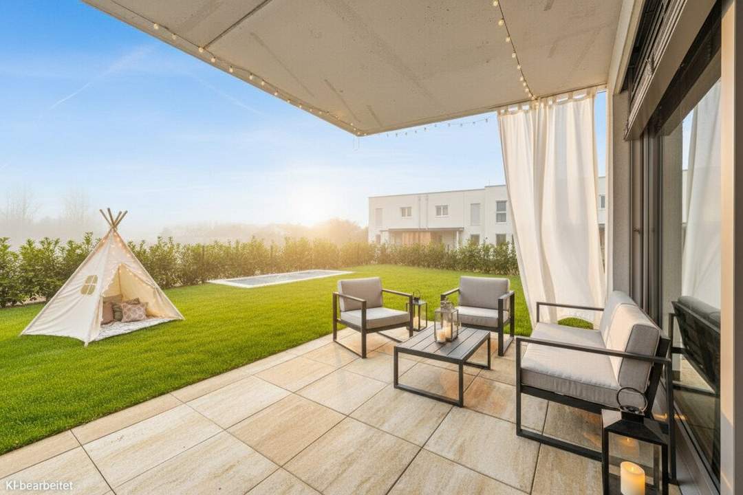 PROVISIONSFREI! Harmonisch konzipierte 4-Zimmer-Gartenwohnung | Auf einer Ebene | 2 Bäder