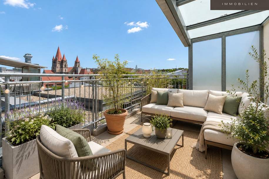 DACHGESCHOSSWOHNUNG MIT TRAUMHAFTER TERRASSE | EXKLUSIV SANIERTE MAISONETTE-WOHNUNG | HOCHWERTIGE TISCHLERKÜCHE, Wohnung-kauf, 678.000,€, 1020 Wien 2., Leopoldstadt