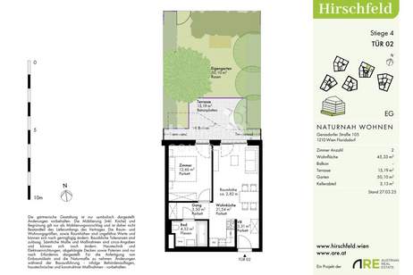 Preis nur jetzt! 50m2 Garten - Erstbezug und provisionsfrei: Gerasdorfer Straße, Wohnung-kauf, 270.000,€, 1210 Wien 22., Donaustadt
