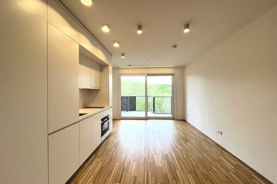 Wohnen im Grünen - Moderne Garconniere mit Parkblick und Fitnessraum!, Wohnung-miete, 845,66,€, 1100 Wien 10., Favoriten