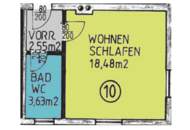 Ruhige Lage im Grünen: Singlewohnung mit Parkplatz ab Dezember zu vermieten!