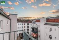 Nähe U1 Reumannplatz &amp; Antonspark - Charmante 3-Zimmer-Dachgeschosswohnung mit Terrasse in ruhiger Hoflage