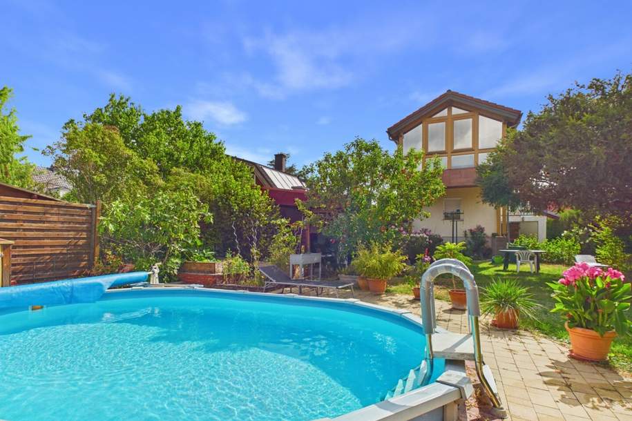 Entzückendes Zweifamilienhaus mit Pool, traumhaftem Garten und Garage in toller Lage in Tribuswinkel zu kaufen!, Haus-kauf, 340.000,€, 2512 Baden