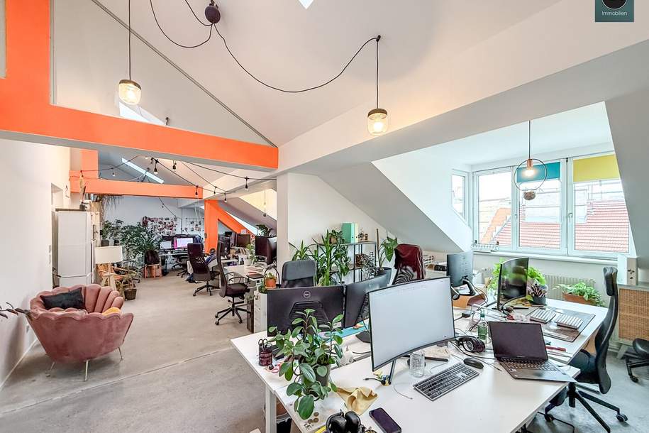 Stylisches Maisonette - Büro mit atemberaubender Dachterrasse nahe Naschmarkt! Garagen verfügbar!, Gewerbeobjekt-miete, 3.511,06,€, 1050 Wien 5., Margareten