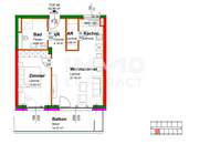 53,64qm 2ZI- Balkon-Wohnung