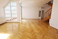 ZELINKAGASSE, DACHGESCHOSS, klimatisierte 157 m2 Maisonette mit 18 m2 Terrasse, 4 Zimmer, Küche, Wintergarten, 2 Bäder, Börse-Nähe