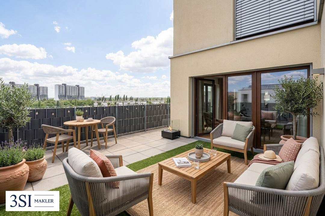 Wohntraum mit großzügiger Dachterrasse – moderne Mietwohnung über den Dächern von Liesing