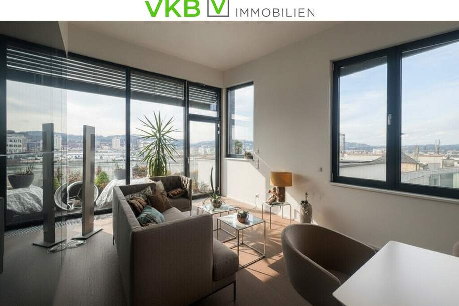 Exklusive 126m² Penthouse-Wohnung in Linzer Innenstadt mit Stadtblick!, Wohnung-miete, 2.396,84,€, 4020 Linz(Stadt)
