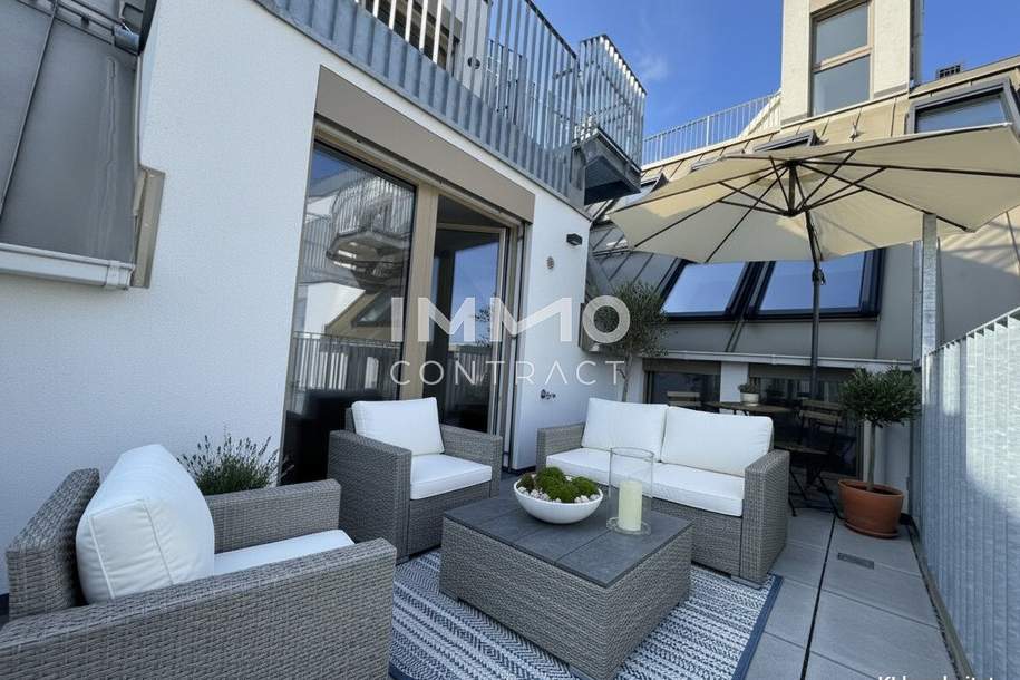 BEIM DONAUUFER: Erstbezug: Klimatisierte Dachgeschosswohnung mit ruhigem Hofbalkon, Wohnung-kauf, 259.500,€, 1210 Wien 22., Donaustadt