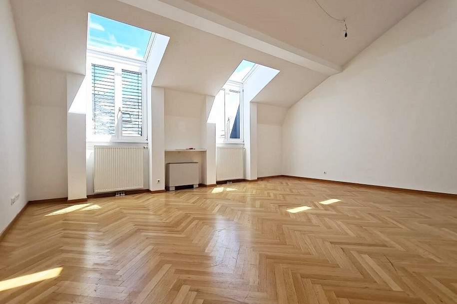 BÖRSE-NÄHE, GONZAGAGASSE, klimatisiertes 122 m2 Dachgeschoss mit 8 m2 Terrasse, 3 Zimmer, Komplettküche, 2 Bäder, Parketten, Wohnung-miete, 3.355,43,€, 1010 Wien 1., Innere Stadt