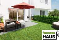 Provisionsfreier Erstbezug: vollunterkellertes Reihenhaus mit 4 Zimmern, Terrasse, Dachterrasse und Eigengrund samt Garagenplatz
