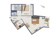 Zentrale & ruhige 2-Zimmer-Wohnung mit verglastem Balkon