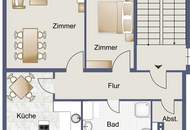 Wunderschöner Ausblick und Ruhelage - DG mit 64m², 2 Zi plus Wohnküche laufend saniert!