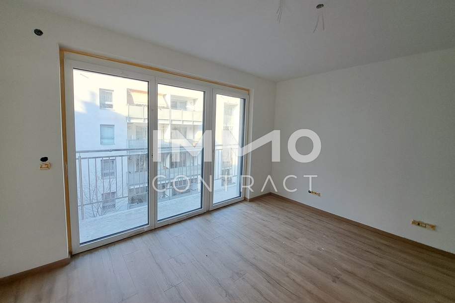 2 Zimmer mit Balkon, Erdwärme und Solaranlage. Ruhige Hoflage. 2023 erbaut., Wohnung-miete, 883,16,€, 1100 Wien 10., Favoriten