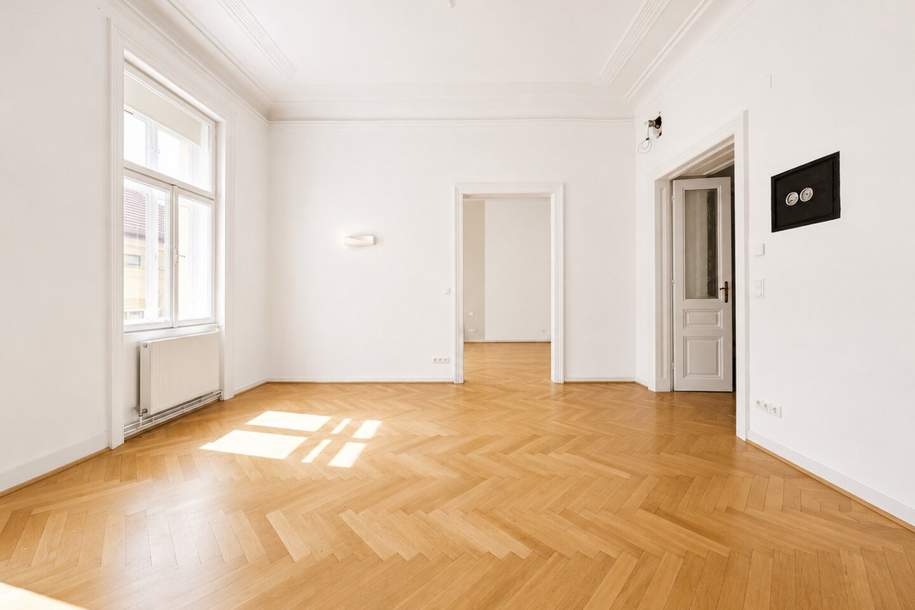 Toplage in Naschmarktnähe | unbefristete 3-Zimmer-Altbauwohnung mit Einbauküche | zentrale Luftwärmepumpe, Wohnung-miete, 1.842,66,€, 1040 Wien 4., Wieden