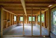 Holzriegelprojekt im Rohbau in der Augustinerwaldsiedlung