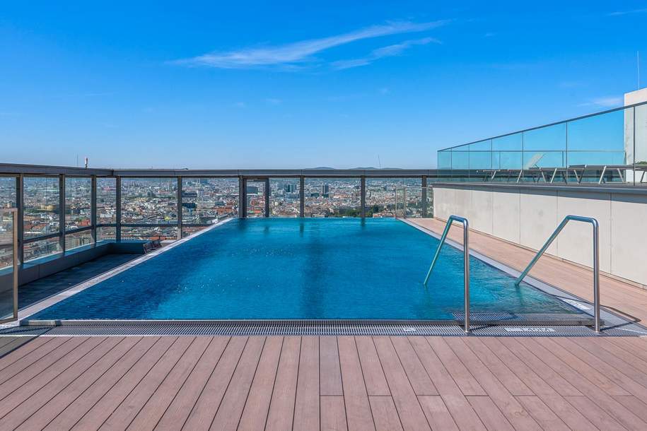 Hoch oben im TrIIIple Tower, Panoramaview Pool, Wohnung-kauf, 980.000,€, 1030 Wien 3., Landstraße