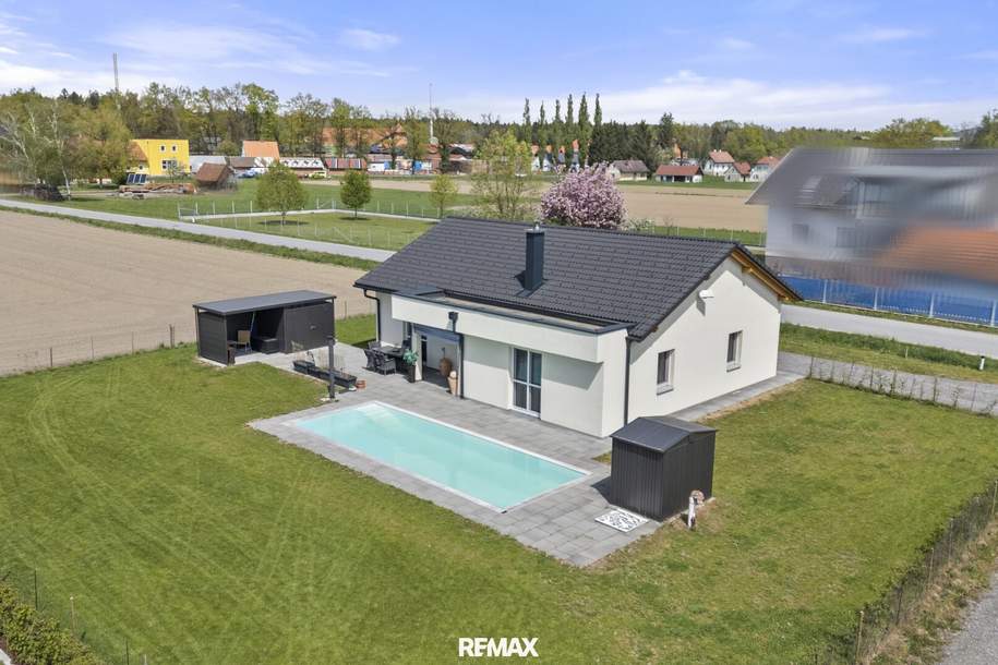 Moderner Town & Country Bungalow mit Pool, Carport und großzügigem Eigengrund in sonniger Lage, Haus-kauf, 389.000,€, 8443 Leibnitz