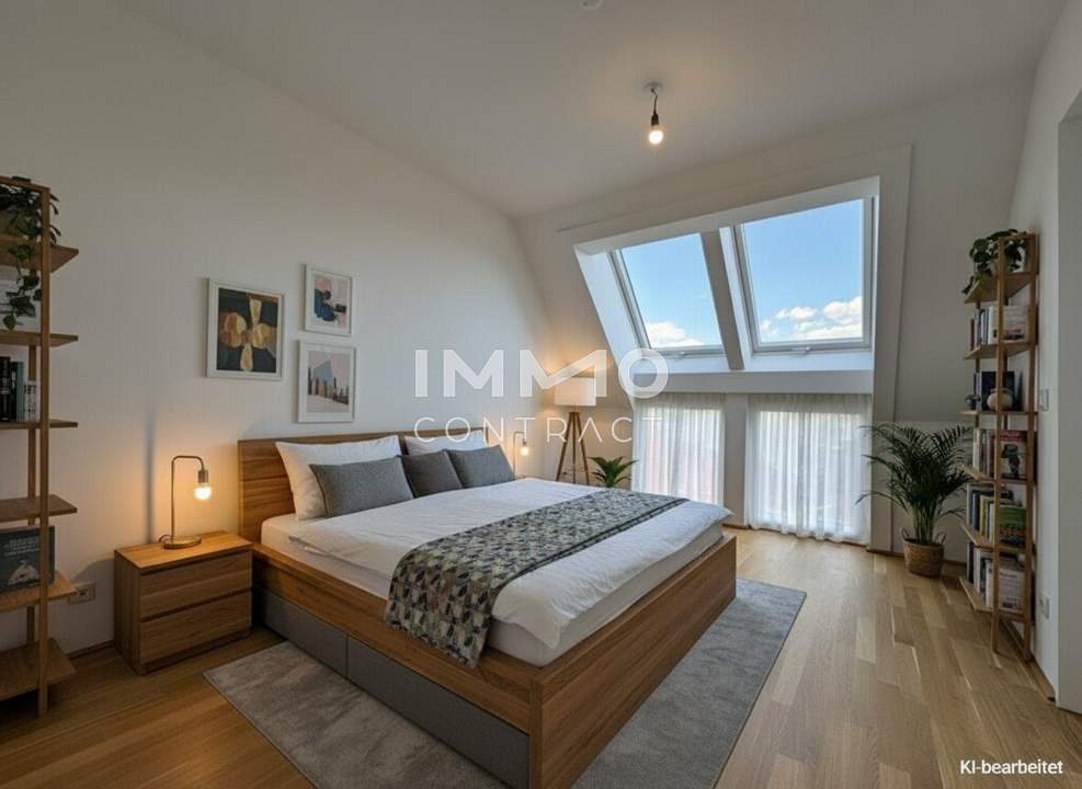 BEIM DONAUUFER: Effizient investieren - Klimatisierter 2-Zimmer-Erstbezug im Dachgeschoss