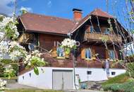 HOLZBLOCKHAUS MIT SCHÖNEM GRUND UND FERNBLICK