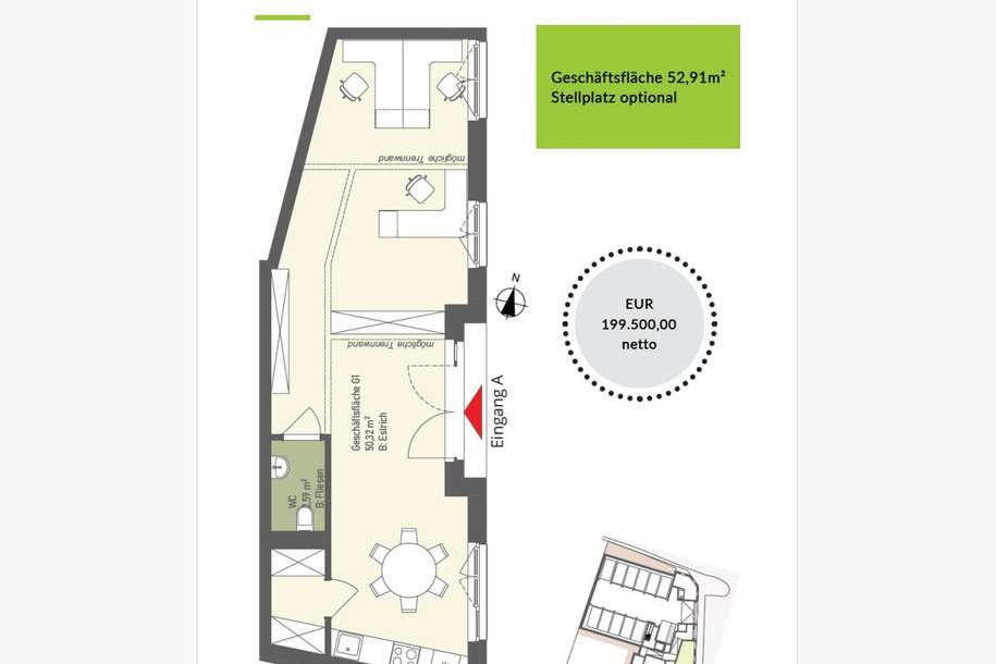 ++ BESTE LAGE in KRITZENDORF ++ DAS LETZTE LOKAL, Gewerbeobjekt-kauf, 199.500,€, 3400 Tulln