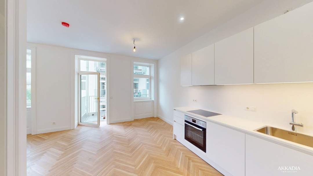 Moderne 2-Zimmer-Wohnung mit offener Wohnküche und Balkon
