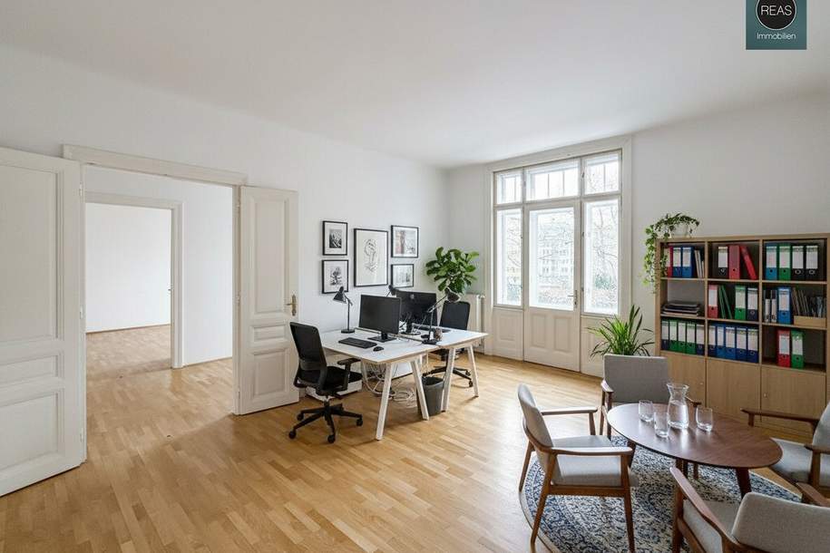 Büro: Stilvolles Altbauobjekt mit Klopfbalkon beim Währinger Schubertpark!, Gewerbeobjekt-miete, 1.855,24,€, 1180 Wien 18., Währing