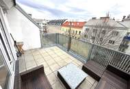 VERMIETETES 48 m2 Dachgeschoss mit 13 m2 Balkon, Wohnküche, 1 Zimmer, Duschbad, Garage möglich, U3-Nähe, Lorystraße