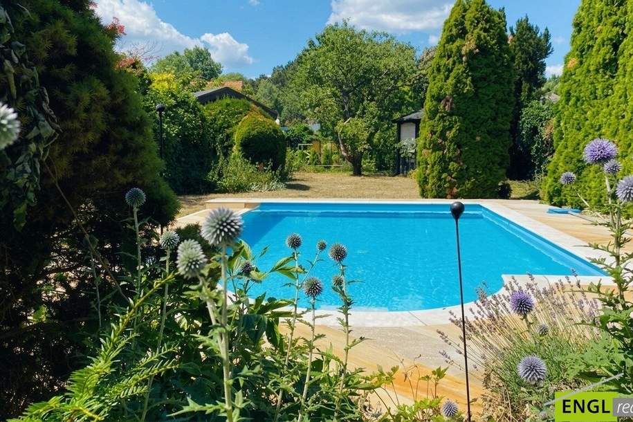 Sehr charmantes Einfamilienhaus mit traumhaftem Pool, Wintergarten, großem Carport und Garten mit einigen Extras, Haus-kauf, 649.000,€, 2514 Baden