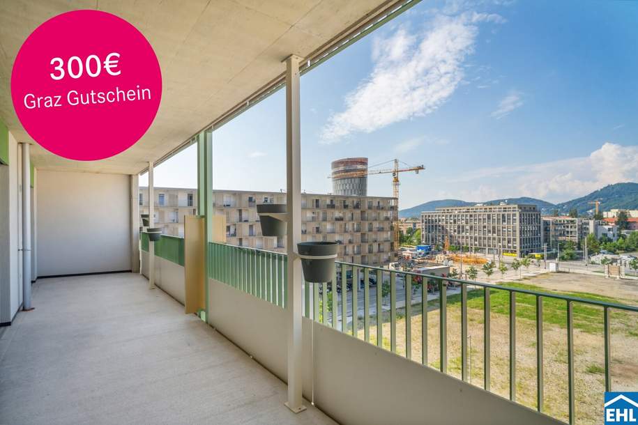 Balkonwohnung in der Smart City!, Wohnung-miete, 699,00,€, 8020 Graz(Stadt)