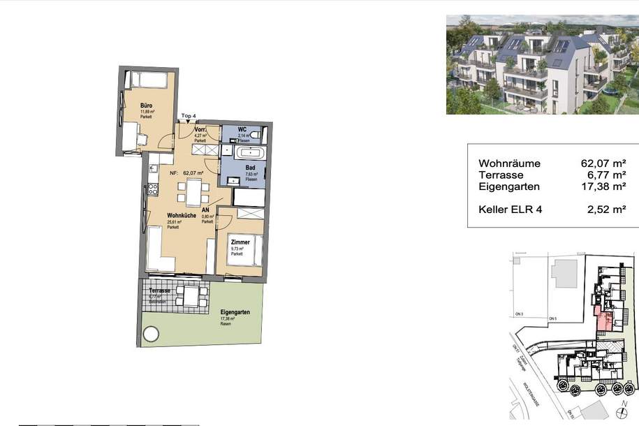 Tag der offenen Türe 30.08.2025! Neues Projekt in der Schwarzelackenau beim Marchfeldkanal, Wohnung-kauf, 403.000,€, 1210 Wien 21., Floridsdorf