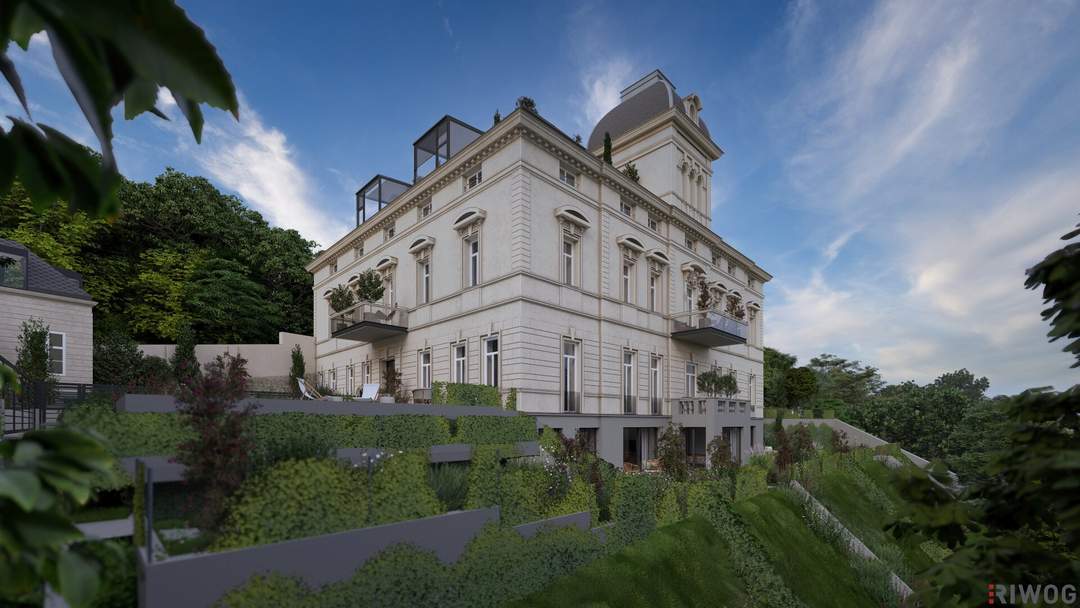 WIENTALBLICK | Lichtdurchflutete Wohnung in der historischen Villa Seutter mit 4,4m Raumhöhe &amp; Blick auf denkmalgeschützte Linde | sanierungsbedürftig | + Garten optional