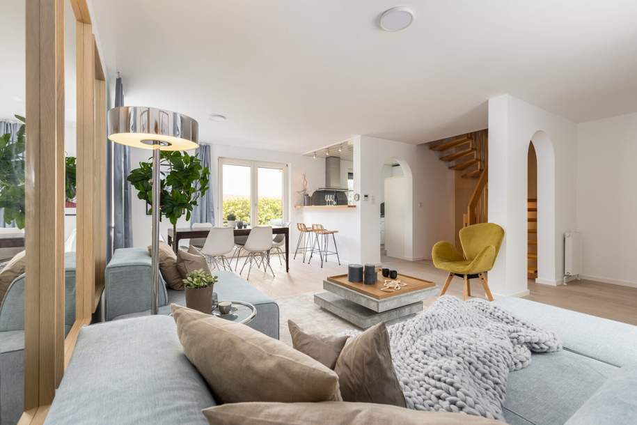 AM MÜHLWASSER - VOLLUNTERKELLERTE DOPPELHAUSHÄLFTE MIT VIELEN EXTRAS UND GROßER TERRASSE, Haus-kauf, 699.000,€, 1220 Wien 22., Donaustadt