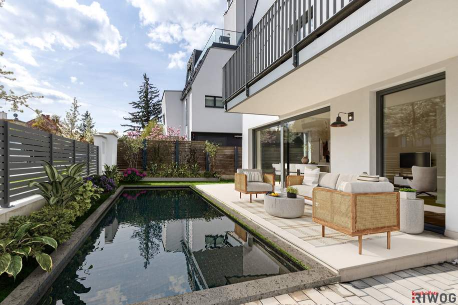 Grünruhelage | Erstbezug mit 4 Zimmern, 95m² Eigengarten & Keller | Luftwärmepumpe, Klima- & PV-Vorbereitung, Wohnung-kauf, 1.270.000,€, 1130 Wien 13., Hietzing