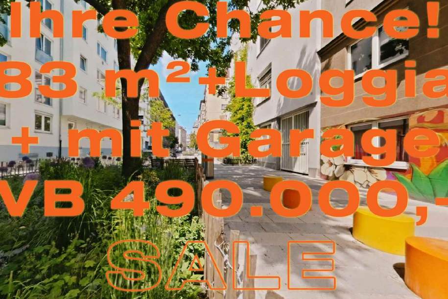IHRE CHANCE FÜR DEN 8TEN: SYMPATHISCHE 83 m² + 15 m² LOGGIA + EIGENTUMS-GARAGE!, Wohnung-kauf, 490.000,€, 1080 Wien 8., Josefstadt