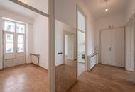 Wohnen im 1.Bezirk: exklusive, modernisierte 5 Zimmer Altbauwohnung mit separater Küche, 2 Bädern, Balkon