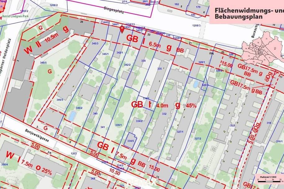 Bauträgergrundstück in Wien-Aspern – Potenzial für ca. 700 m² Wohnnutzfläche, Grund und Boden-kauf, 750.000,€, 1220 Wien 22., Donaustadt