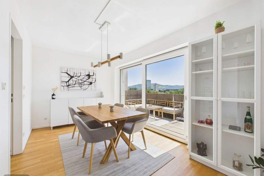 Linz/Urfahr: Mietwohnung mit ca. 56m² + XL - DACHTERRASSE (ca. 28m²) + kl. TERRASSE mit DONAUBLICK, Wohnung-miete, 983,85,€, 4040 Linz(Stadt)