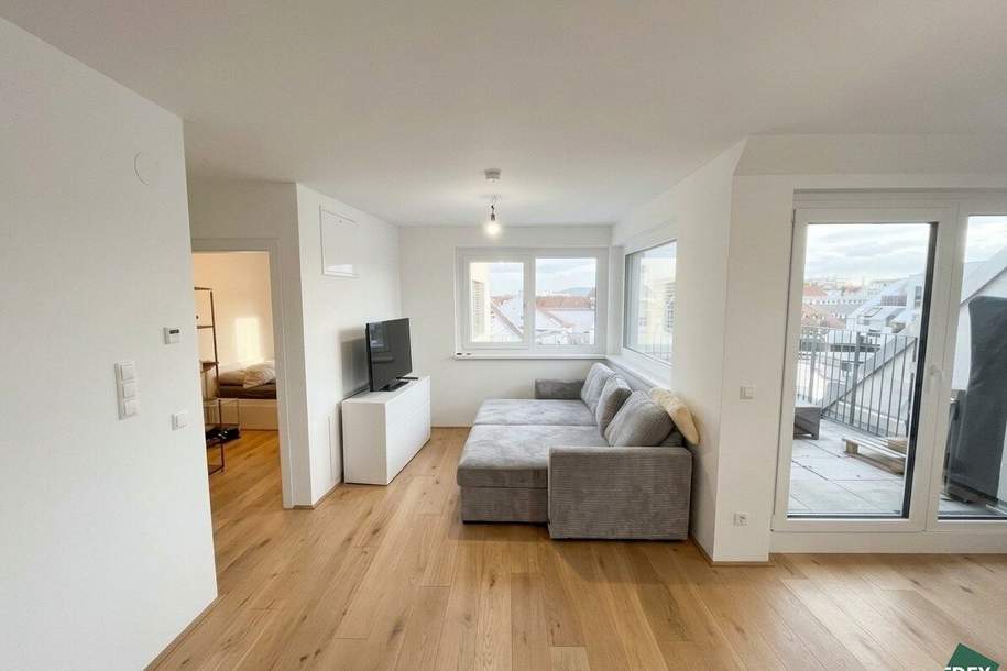 Lichtdurchflutete 2-Zimmer-Wohnung mit großer Terrasse | WOHNEN IN ST. GOTTHARD, Wohnung-miete, 1.039,00,€, 1140 Wien 14., Penzing