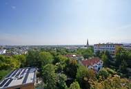 Penthouse-Wohnung | 131 m² Wfl. | 80 m² Dachterrasse mit 270°-Ausblick | PKW-Stellplatz | riesiger Gemeinschaftsgarten | im Zentrum