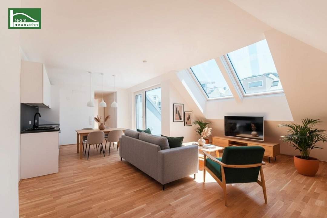 Moderne 2-Zimmer-DG-Wohnung mit Terrasse in 1220 Wien – Erstbezug auf Eigengrund - JETZT ANFRAGEN