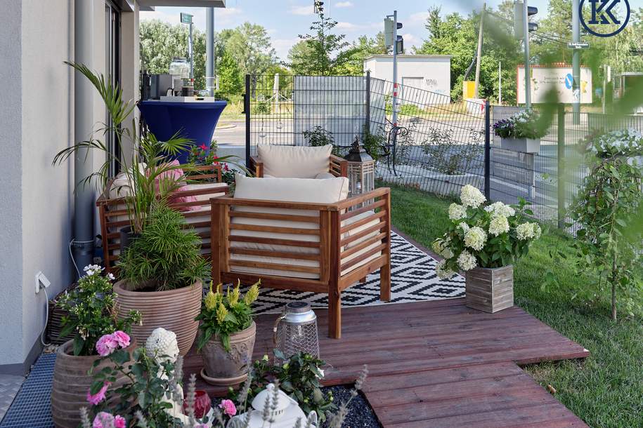 Lokal mit Garten und Terrasse – im gemischten Baugebiet, ideal für Frühstück und schnellen Imbiss, Gewerbeobjekt-kauf, 430.000,€, 1220 Wien 22., Donaustadt