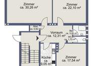 Renovierte 3 Zimmer Mietwohnung mit Balkon in saniertem Wohnhaus im Stadtzentrum!